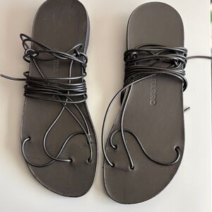 Black Women's Lace-Up Sandals